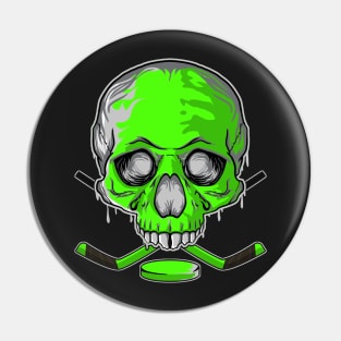 Hockey Death Skull Happy Halloween Skeleton product Pin