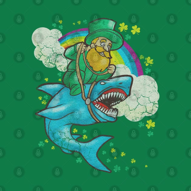 Leprechaun Riding Shark St Patrick's Day by E