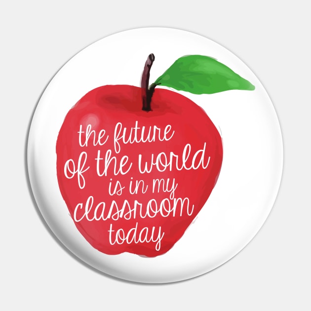 The Future of the World Apple Pin by annmariestowe