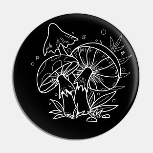 Line Art Design Mushroom Pin