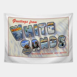 Greetings from White Sands National Monument, New Mexico - Vintage Large Letter Postcard Tapestry