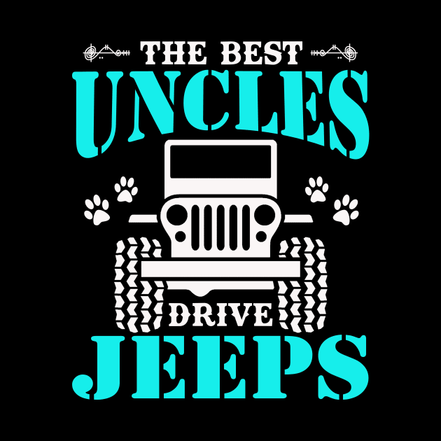 the best uncles drive jeeps cute dog paws father's day gift by Jane Sky