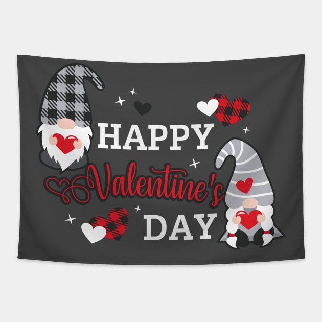 Happy Valentine's Day, Love valentine svg, Valentine's Day Svg,Gnomes Svg, Valentine, Valentine Gnomes , Plaid heart, Plaid Gmome Tapestry by maliGnom
