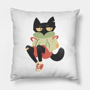 Black cat boy Pillow