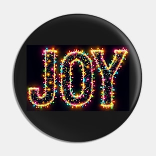 JOY in Christmas Lights Pin