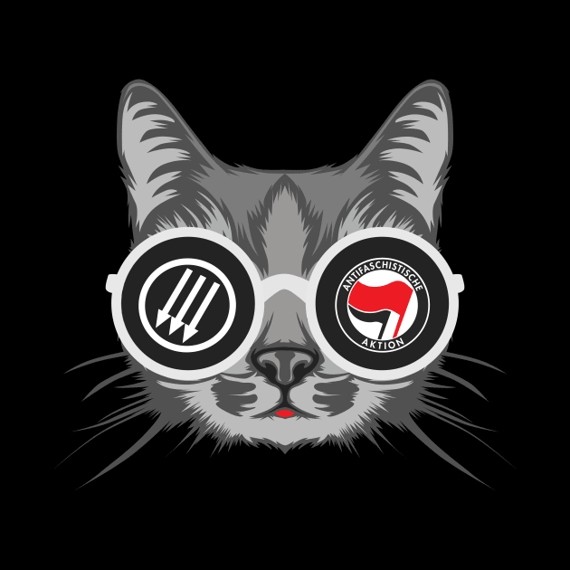 Anti-Fascist Cat by sqwear