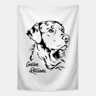 Funny Proud Golden Retriever dog portrait Tapestry