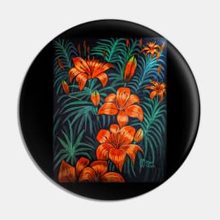 Tiger Lily Flowers Pin