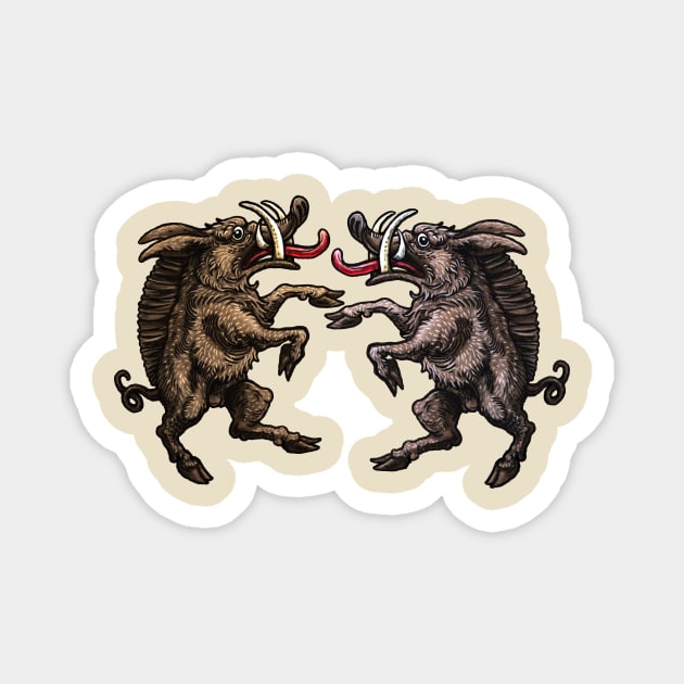 Heraldic Boars Magnet by FreyStrandDraws