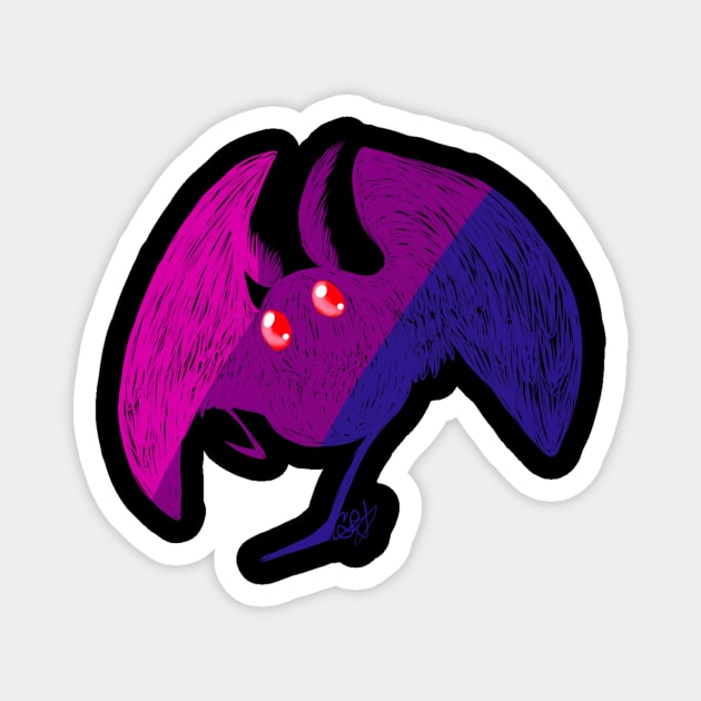 Bisexual Pride Mothman Magnet by Kitty_Castella