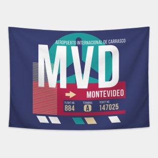 Montevideo, Uruguay (MVD) Airport Code Baggage Tag Tapestry