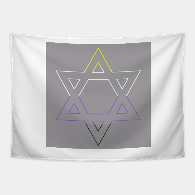 Star of David Non binary pride Tapestry by ThePureAudacity