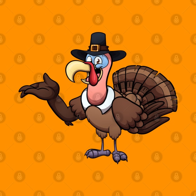 Turkey With Pilgrim Hat by TheMaskedTooner