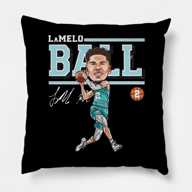 LaMelo Ball Charlotte Cartoon Pillow by Buya_Hamkac