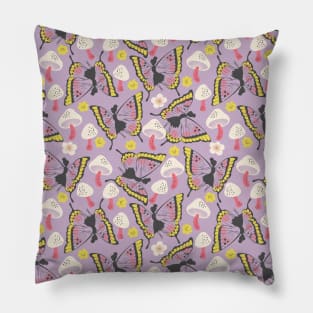 Cute Whimsical Fairies and Mushrooms Pillow