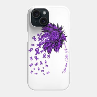 Ulcerative Colitis Awareness - Sunflower ribbon flowers fall Phone Case