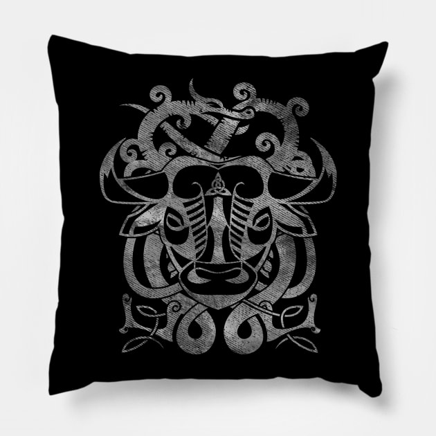 Celtic Bull - Celtic Animal Pillow by Nartissima