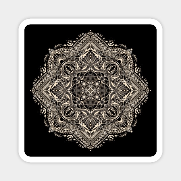 Mandala 07 (Dark Edition) Magnet by PHAZED