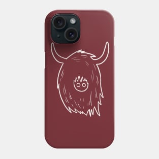 Highland Cow doodle Phone Case