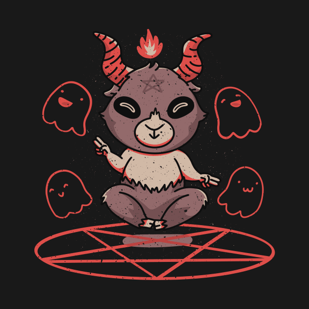 Cute Baphomet Meditating Into Pentagram by SLAG_Creative