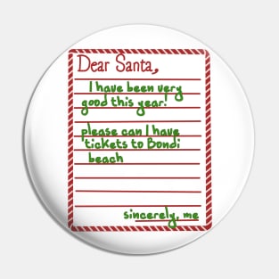 Letter to santa (bondi beach tickets) Pin