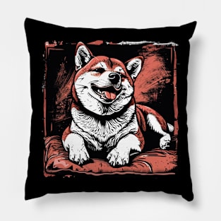 Retro Art Shiba Inu Dog Lover Pillow