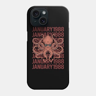 Funny Octopus - January 1988 Phone Case