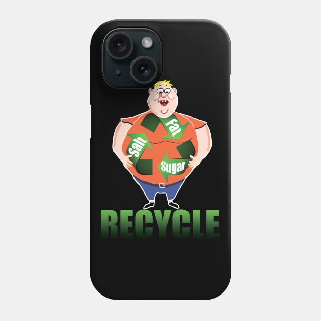 Recycle the Fat Phone Case by Sam R. England