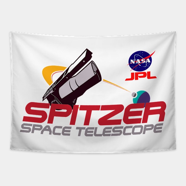 Spitzer Space Telescope Logo Tapestry by Spacestuffplus