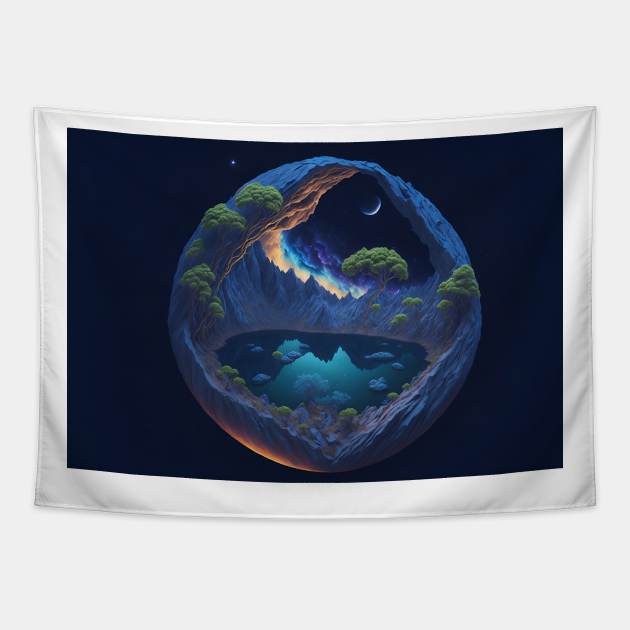 Planet island Tapestry by RASR