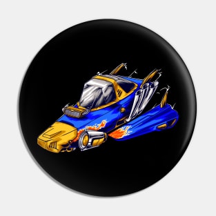 Space Ship Racer Illustration Pin