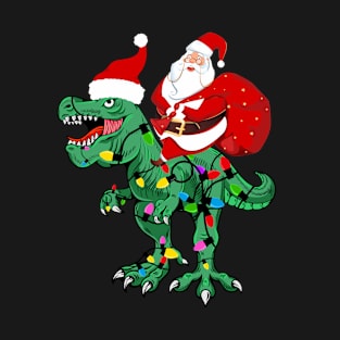 santa riding tree rex T-Shirt