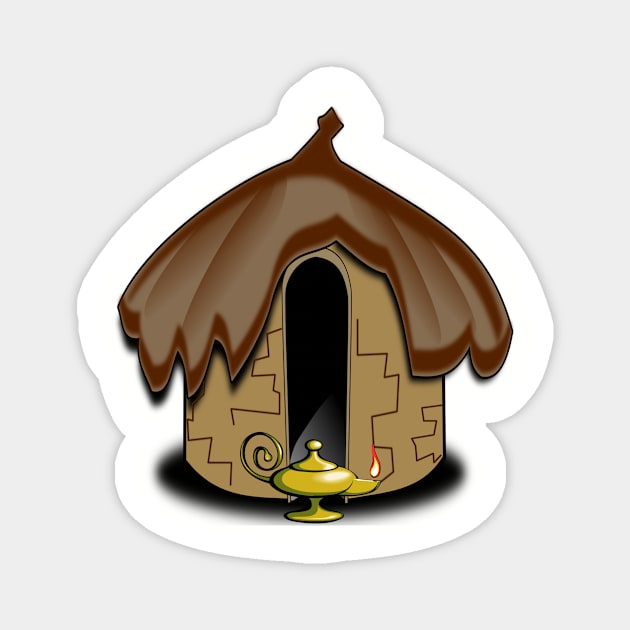 Hut with a magic Lamp Magnet by teedesign20