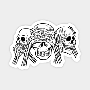 three wise skull head Magnet