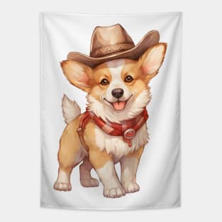 Cowboy Pembroke Welsh Corgi Dog Tapestry