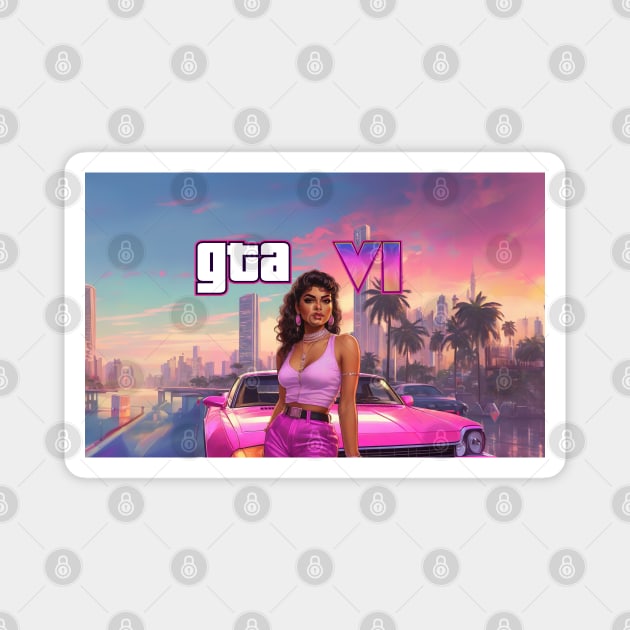 GTA 6 Magnet by Buff Geeks Art