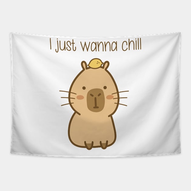 Chill capybara - I just wanna chill Tapestry by sonnenglueck.art