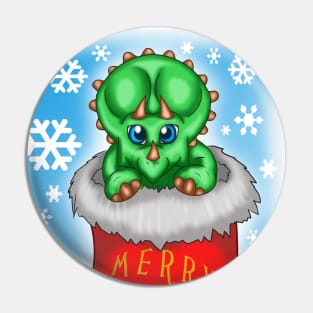 Christmas Triceratops Pin