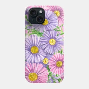 Pink and purple flowers Phone Case