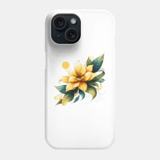 Yellow Abstract Flower Phone Case