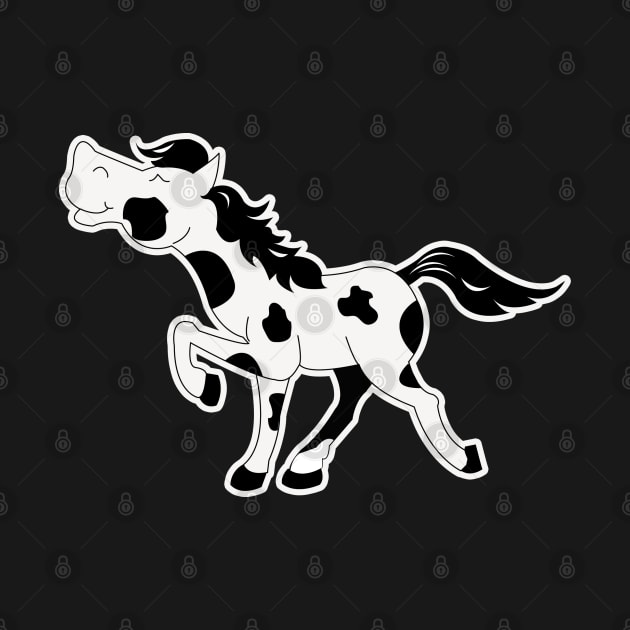 Black and White Paint Pinto Horse by JessDesigns