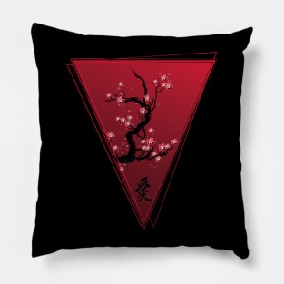 Japanese aesthetic vaporwave cherry blossom Pillow