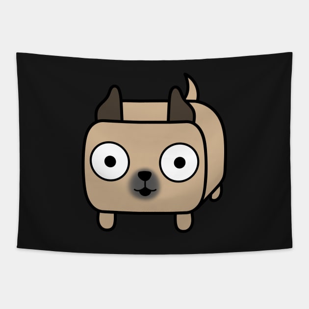 Pit Bull Loaf - Fawn Pitbull with Cropped Ears Tapestry by calidrawsthings