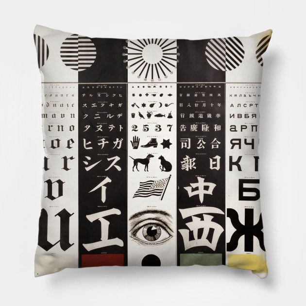 Eye Test Remix Pillow by chilangopride