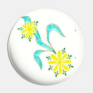 yellow and greens Pin