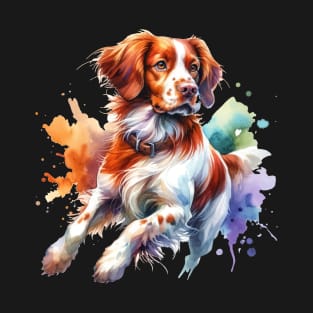 Brittany Watercolor Painting - Beautiful Dog T-Shirt