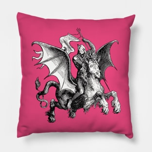 Superior Demon On Serpent Holding A Standard Vector Art Pillow