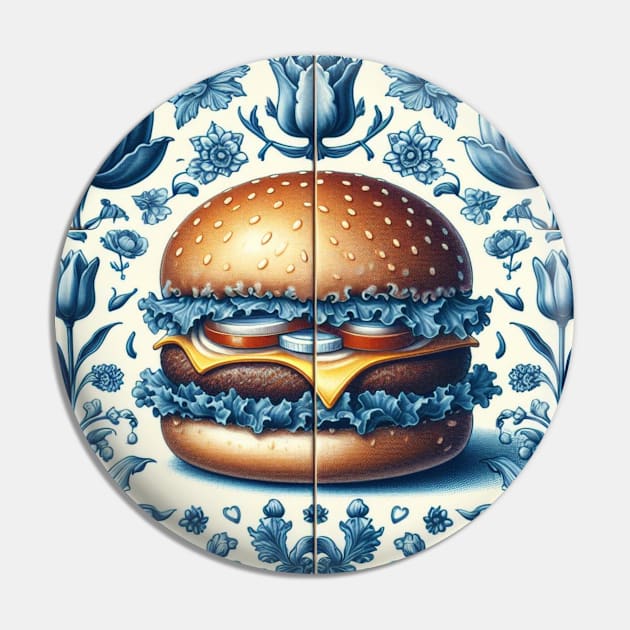 Delft Tile With Fast Food No.3 Pin by artnook