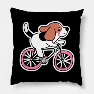 Beagle Dog Bicycle Dog Lover Puppy Pillow