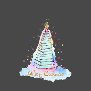 Merry Bookmas Christmas book tree with coffe cup T-Shirt
